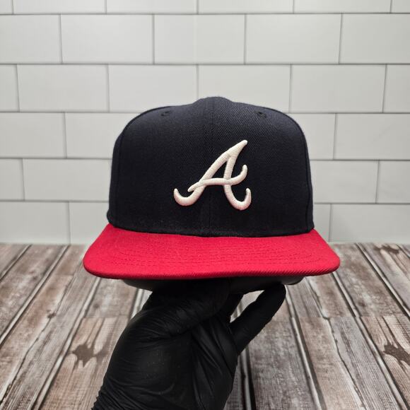 New Era 59fifty Atlanta Braves Modern Plain Logo Men's Fitted MLB Hat Size 7 3/8 - Picture 1 of 7